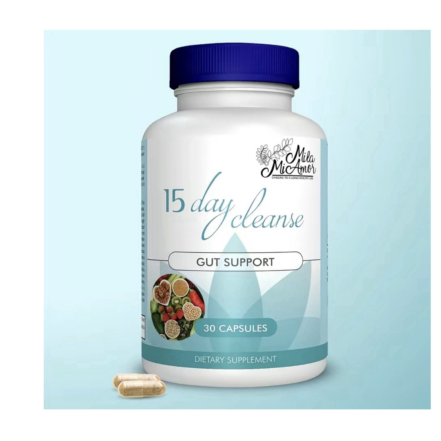 Mila Mi Amor 15-Day Cleanse Gut Support Dietary Supplement, 30 Capsules
