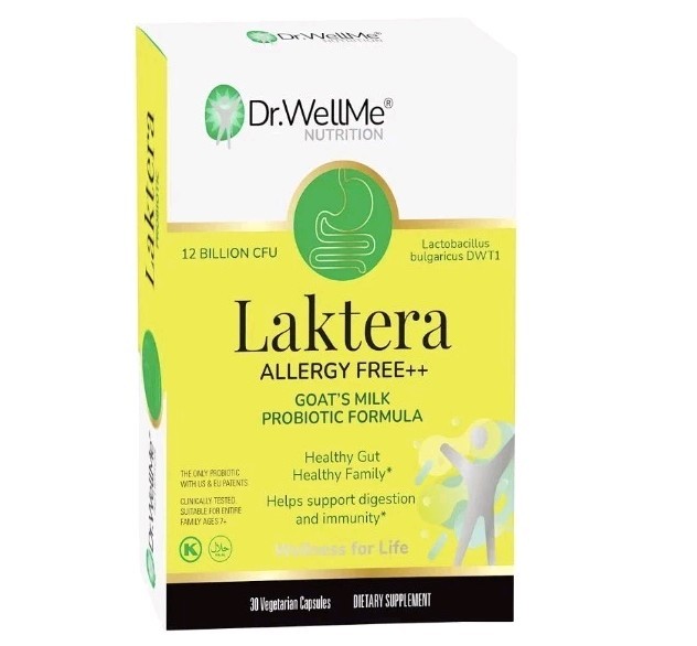 Dr.WellMe Nutrition LAKTERA Cow Milk Allergy FREE Probiotic 60 Capsules Ex 09/25
