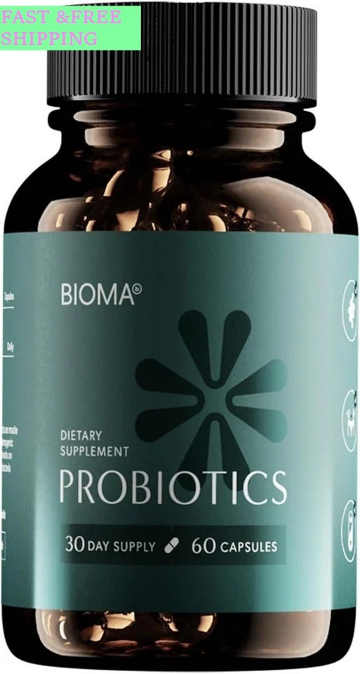 3 BOTTLES-NEW BIOMA Probiotics Digestive Health Gut Support for Men&Women 60Caps