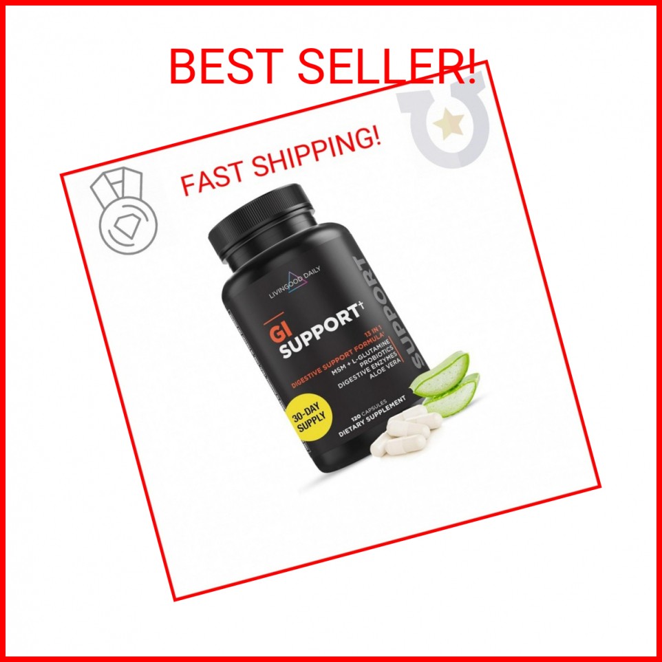 Livingood Daily Gut Cleanse Detox Supplement, 13-in-1 GI Support with L Glutamin