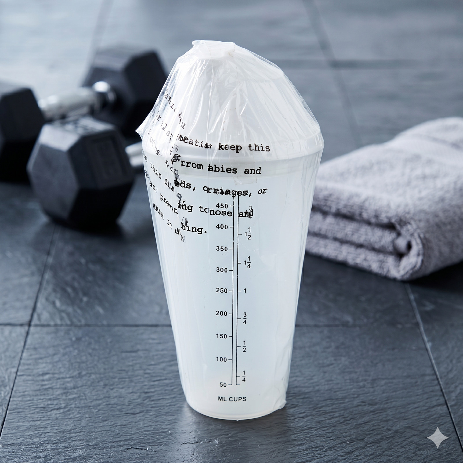 Protein Shaker Cup White Plastic 500ml 2 Cups Fitness Gym New in Wrapper