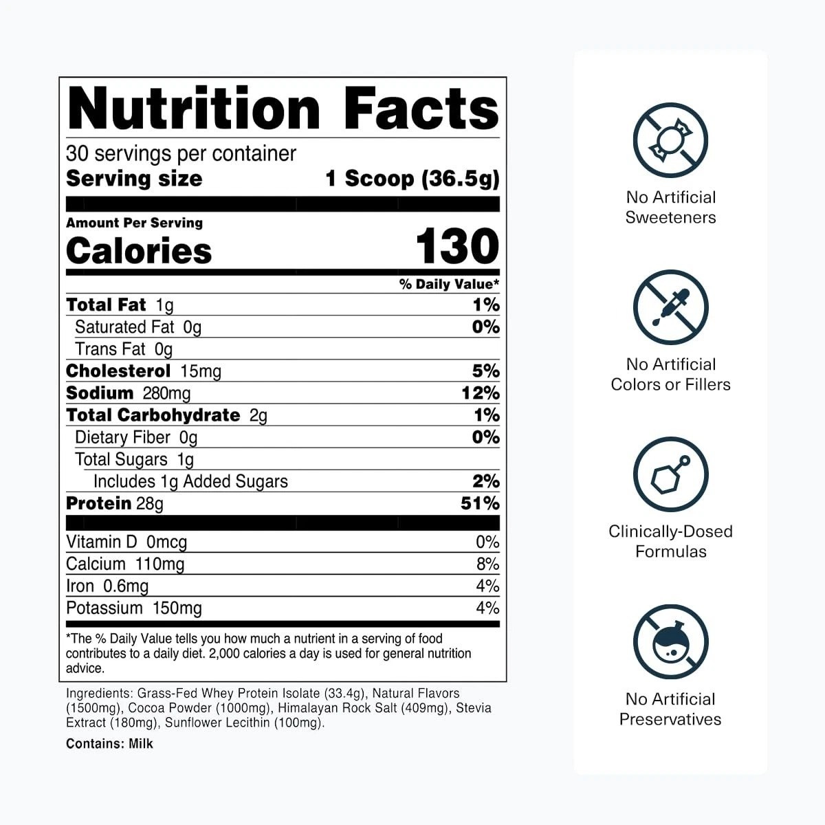 Transparent Labs GrassFed Whey Protein Isolate Naturally Flavored, Gluten Fr…