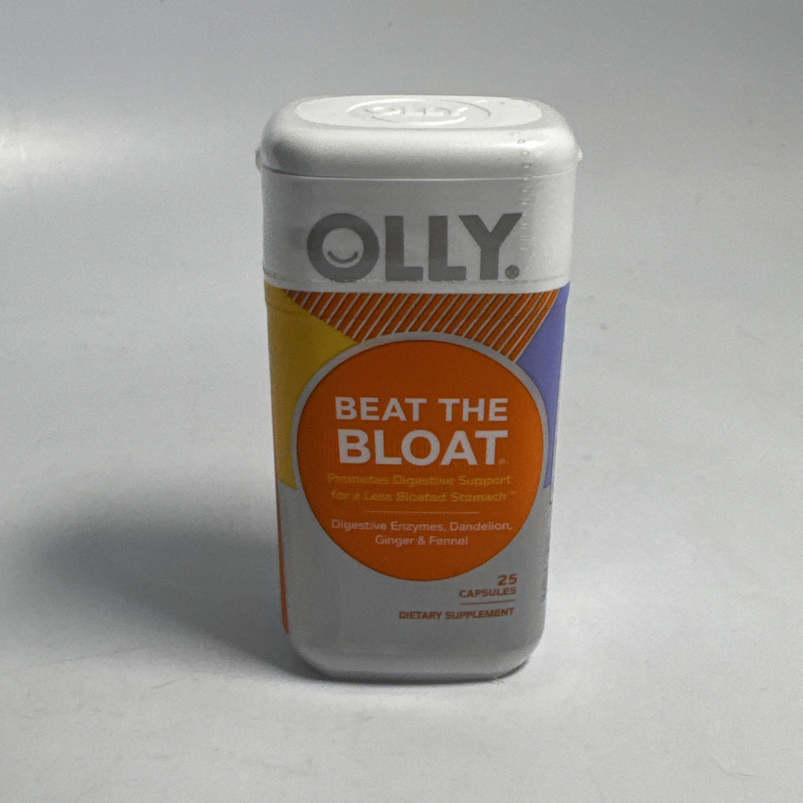 OLLY / BEAT THE BLOAT- Digestive Enzymes Dandelion Ginger Fennel 25 Ct Exp 06/27