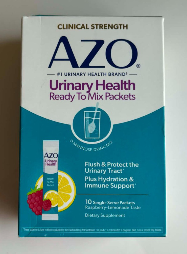 Azo Urinary Health Ready to Mix Packets 10 Single Serve Packets Raspberry Lemon