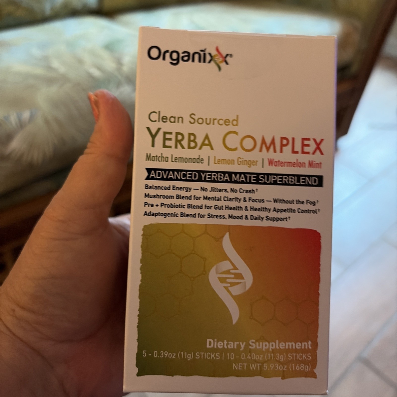 NEW Organixx Clean sourced Yerba Complex 3 Flavor pack of 15 exp 12/2027