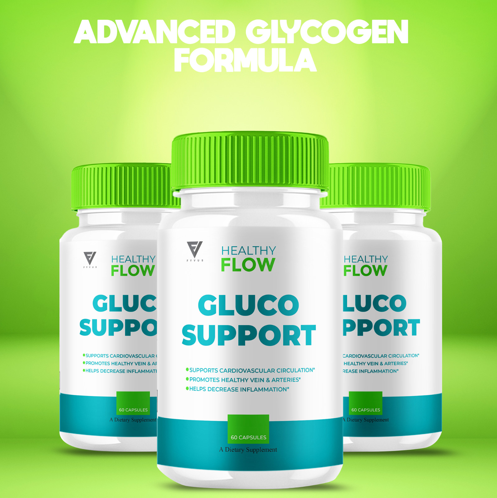 Healthy Flow Gluco Support, HealthyFlow Glycogen Pills (60 Capsules)
