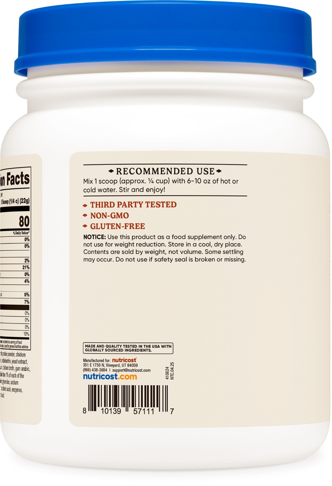 Nutricost Chicken Bone Broth Protein (Chicken Flavored, 20 Servings)