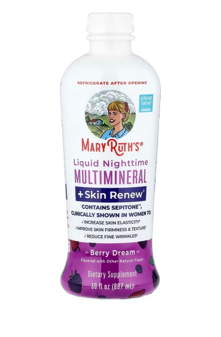 Liquid Nighttime Multimineral + Skin Renew, Berry Dream, 30 fl oz (887 ml)
