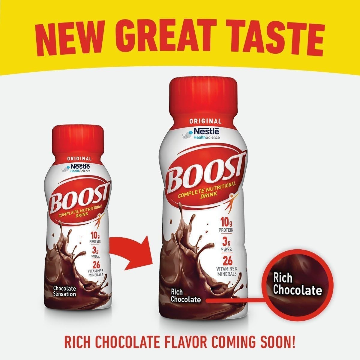 BOOST Original Ready to Drink Nutritional Drinks, Rich Chocolate, 8 Fl Oz 24pack