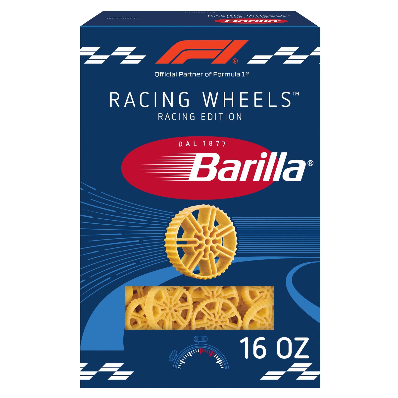 Barilla Racing Wheels Pasta, 16 oz. Box, Racing Edition NonGMO Pasta, Made wi…
