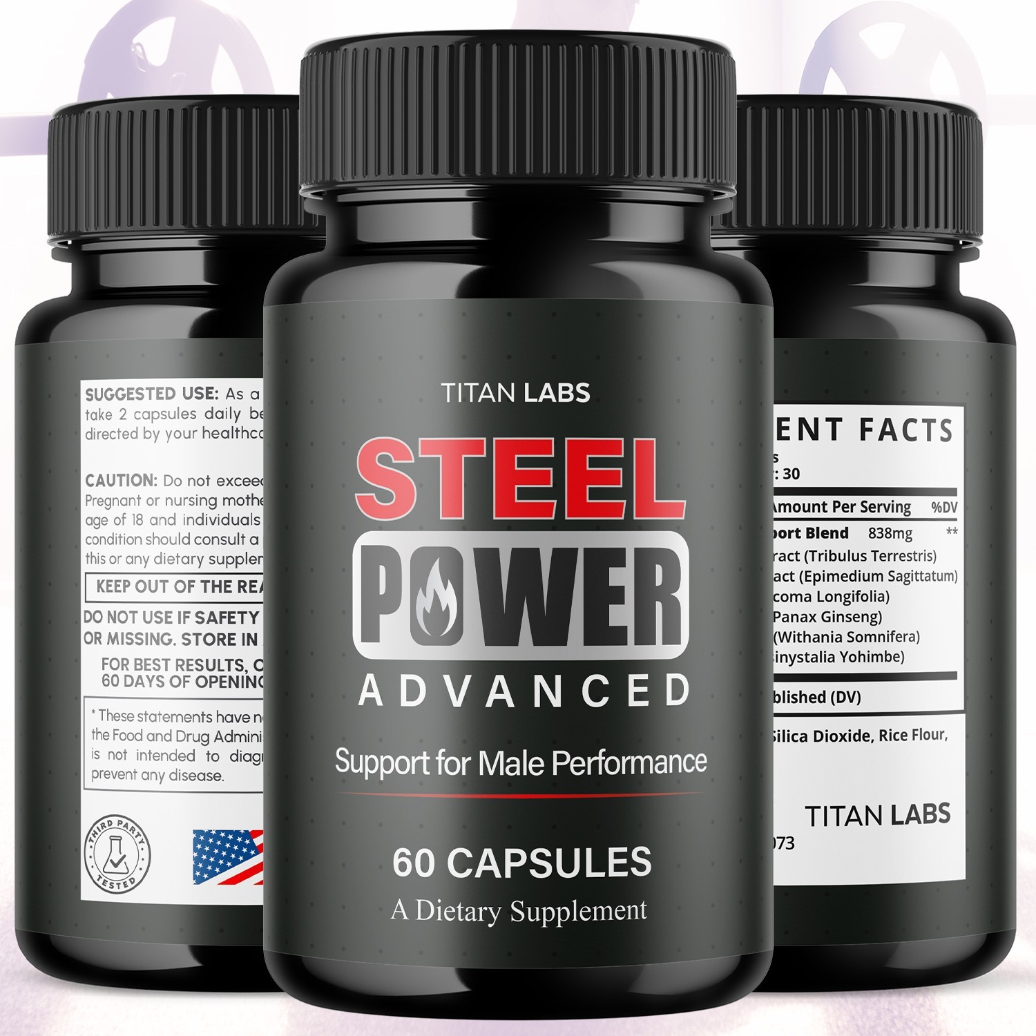 (5 Pack) Steel Power Advanced Male Health Support Supplement SteelPower 300 Caps
