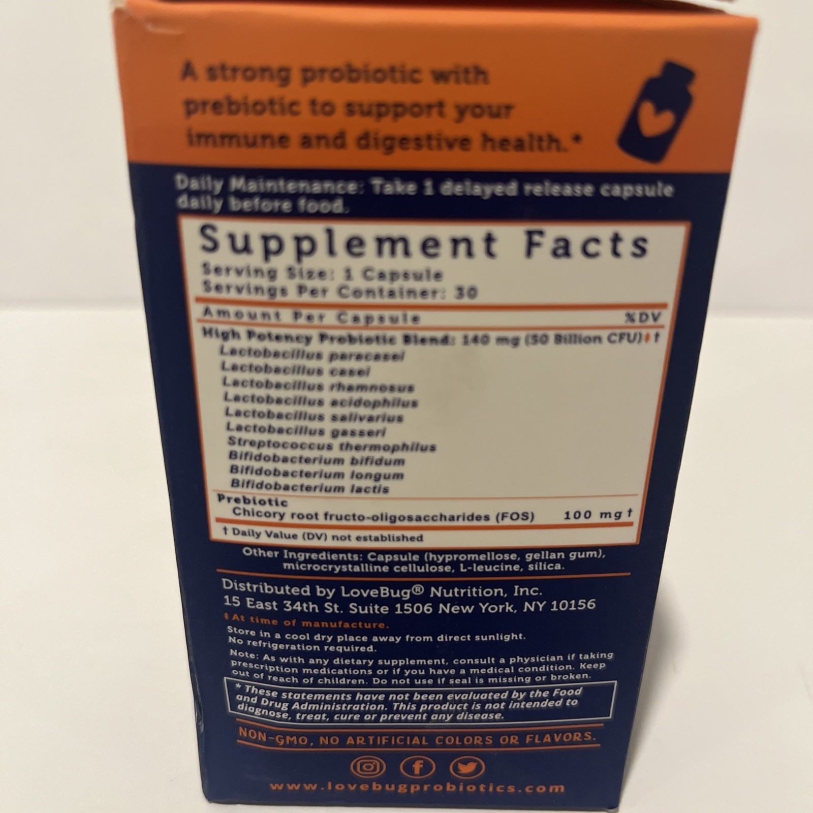 Lovebug Probiotics – Advanced Strength Daily – 50 Billion CFU