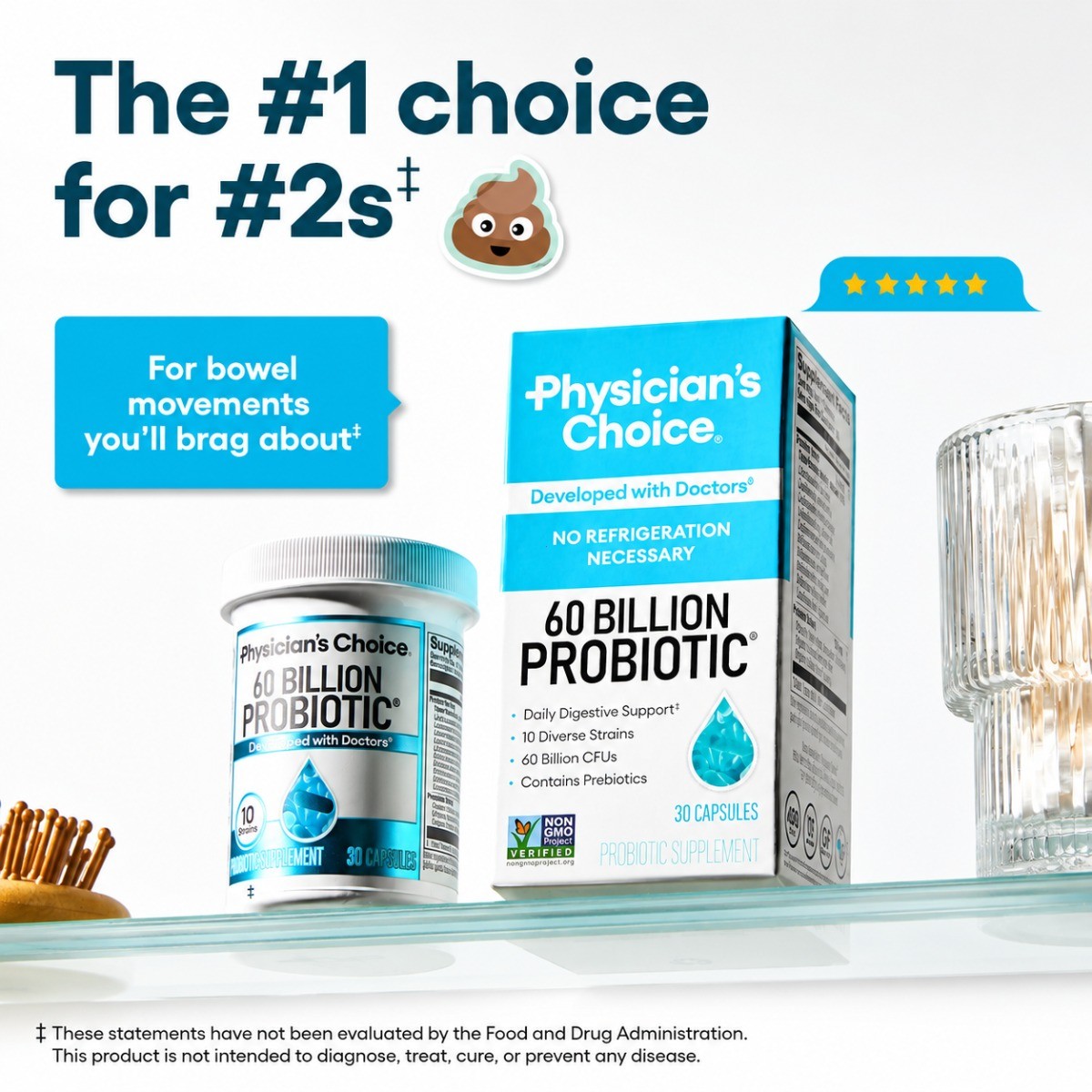 Physician’s Choice 60 Billion Probiotic, 30 Capsules – Gut & Immune Support