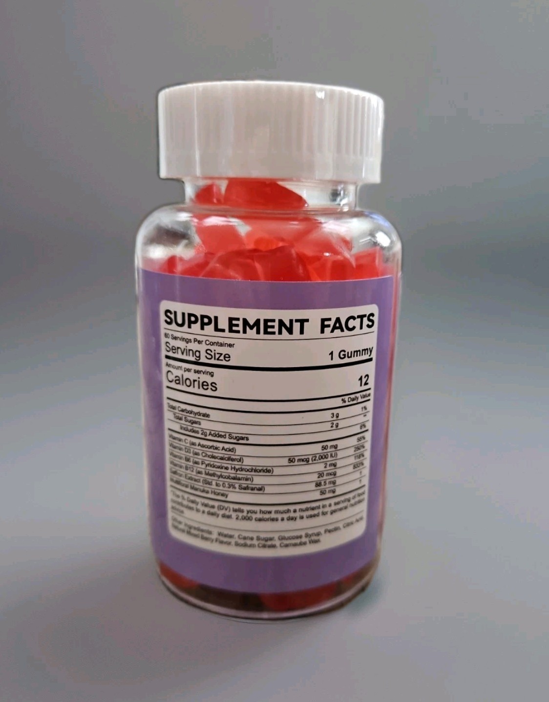 Saffron Supplements Gummies 100mg Pure Saffron Extract – 60 Count EXP 11/27