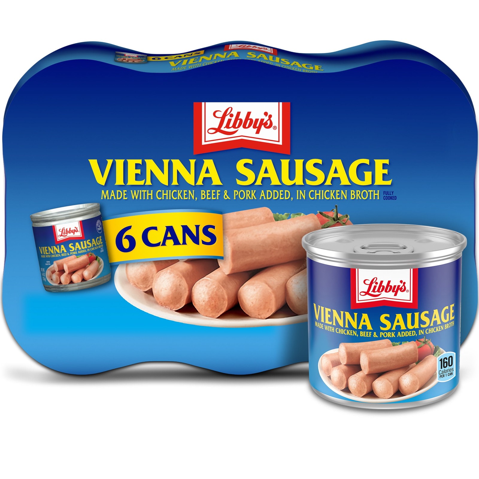 Libby’s Vienna Sausages, 10g Protein Per Serving, 4.6 oz. Can (Pack of 6)