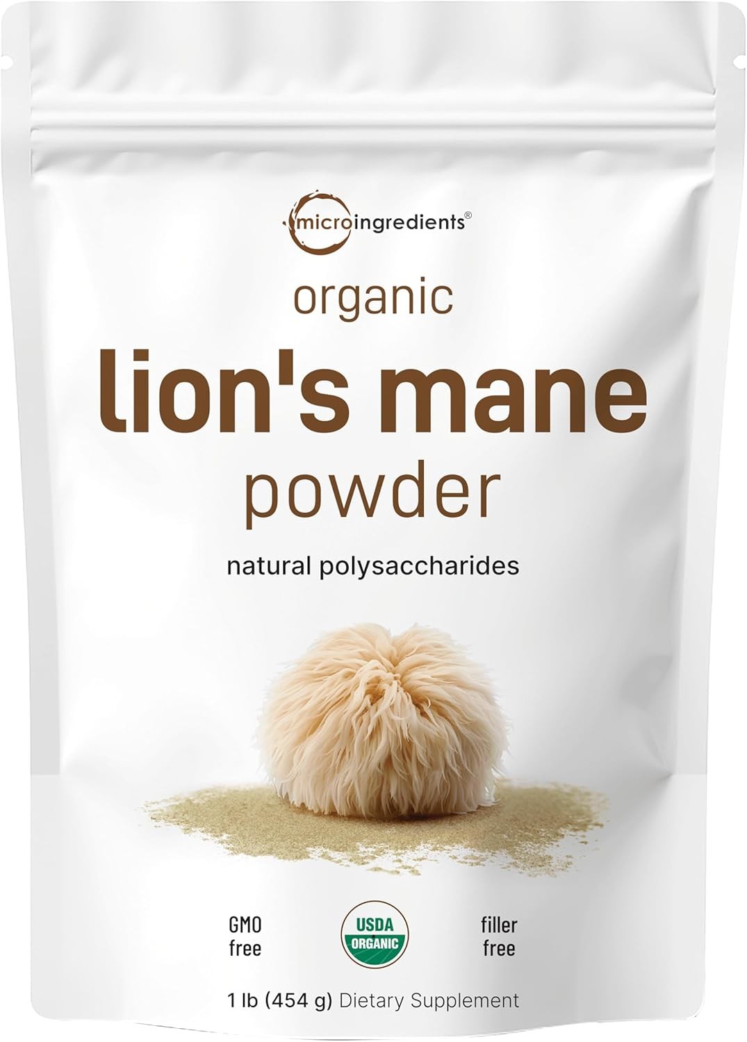 HOTMicro Ingredients Organic Lion’s Mane Mushroom Powder Pure Fruiting Superfood