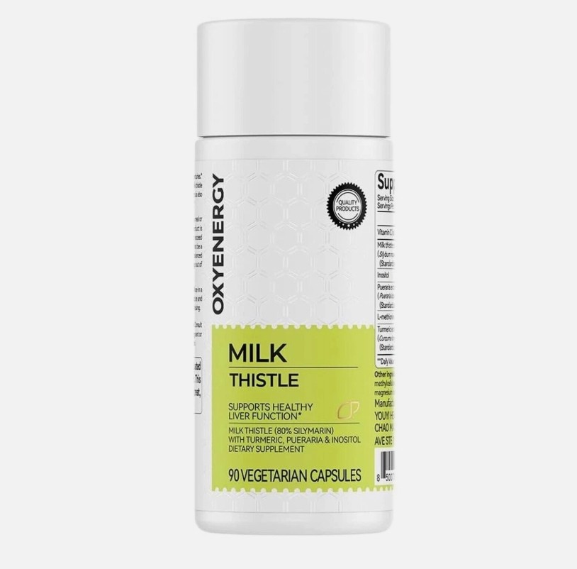 & Milk Thistle 90 Cap with Vitamin C Inositol OxyEnergy Silymarin Pueraria 300mg