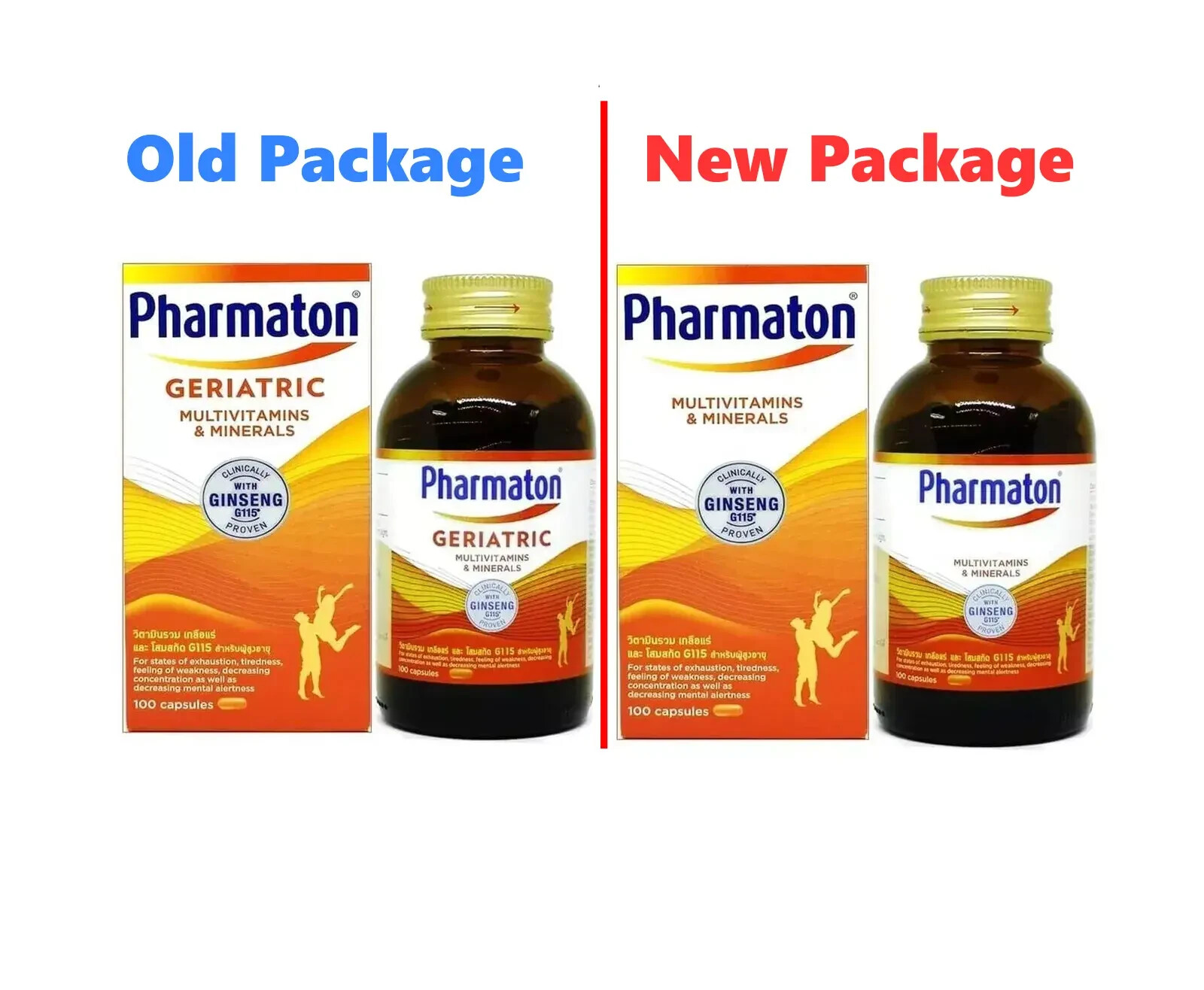 1x Geriatric Pharmaton 100 capsules with Ginseng Extract Natural Health 30 Caps