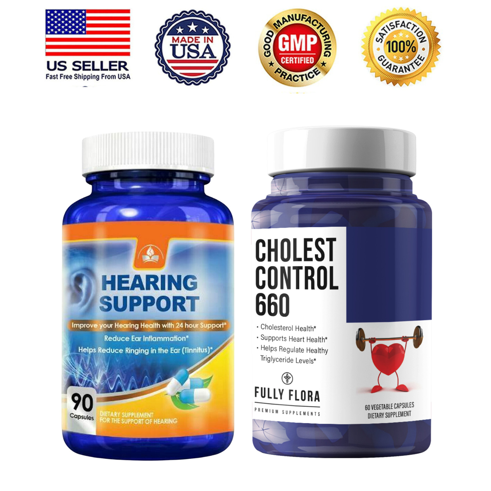 Blue Cohosh Hearing Support Ear Care & Cholesterol 660 Heart Supplement 60 Caps