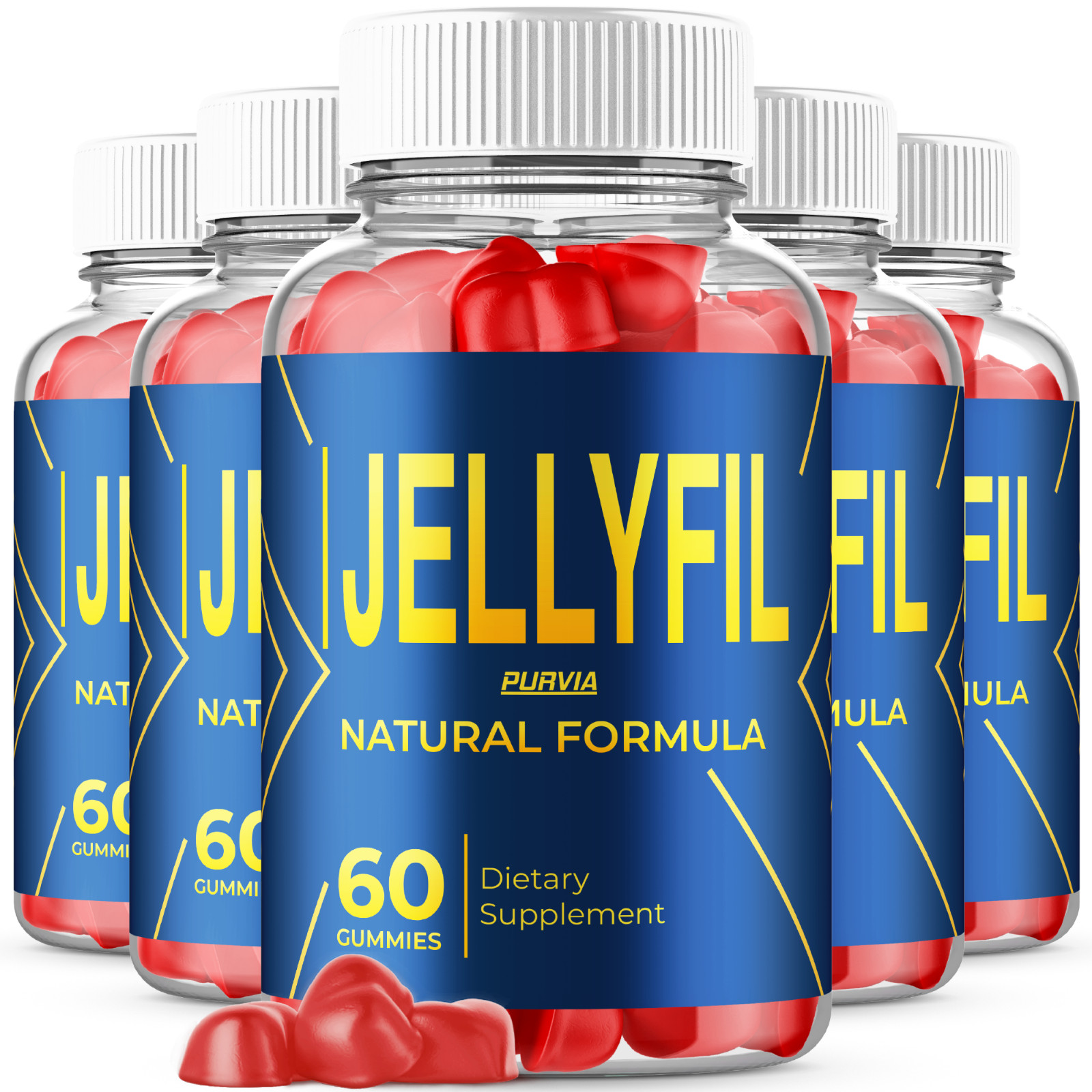 (5 Pack) Jellyfil Gummies For Men Jelly Fil Male Premium Supplements (300 ct)