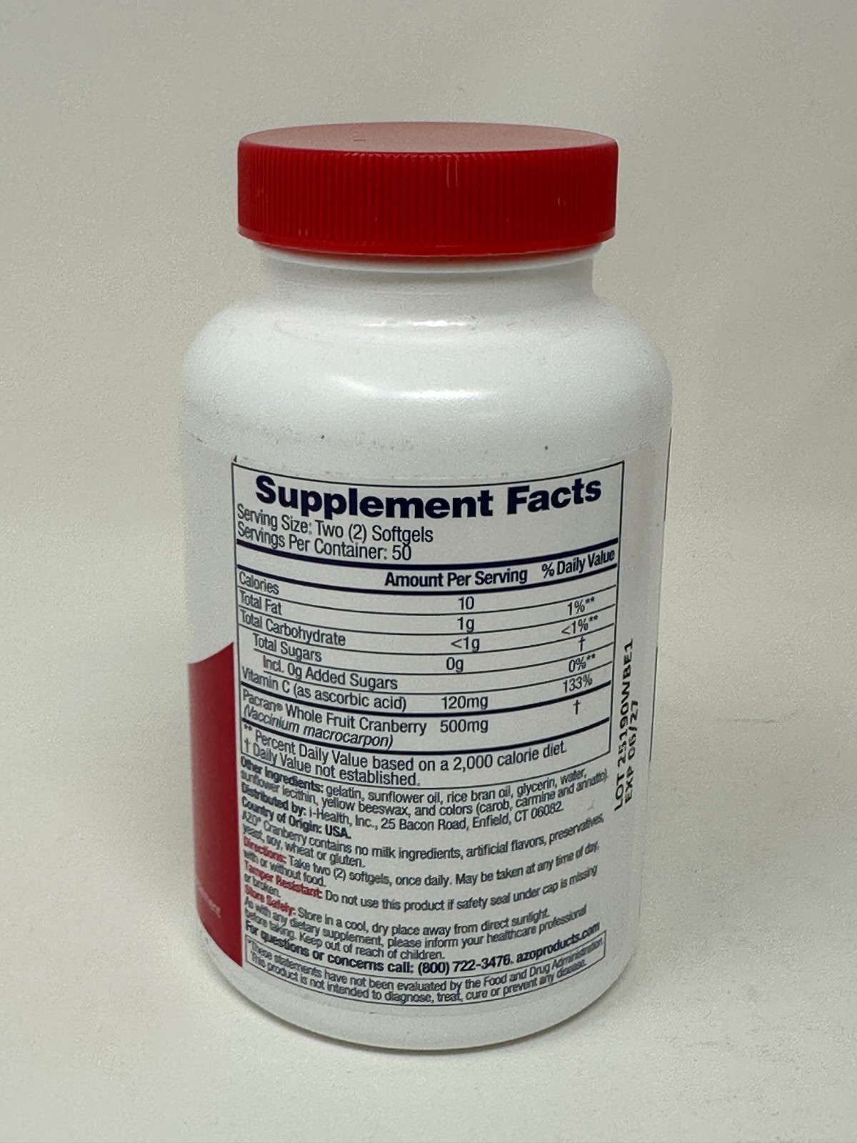Azo Urinary Tract Health Max Strength Softgels Cranberry 100 Count
