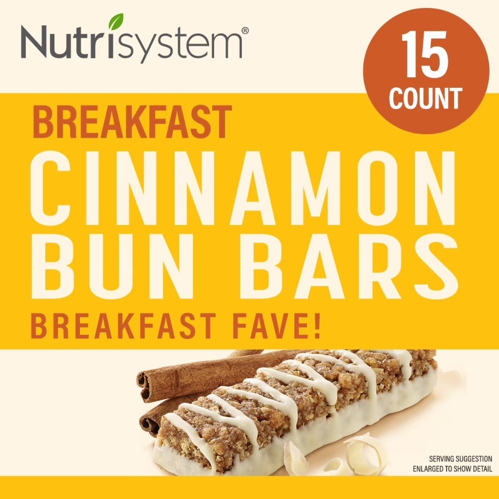 Cinnamon Bun Breakfast Bars Low Calorie Snack Pack of 15