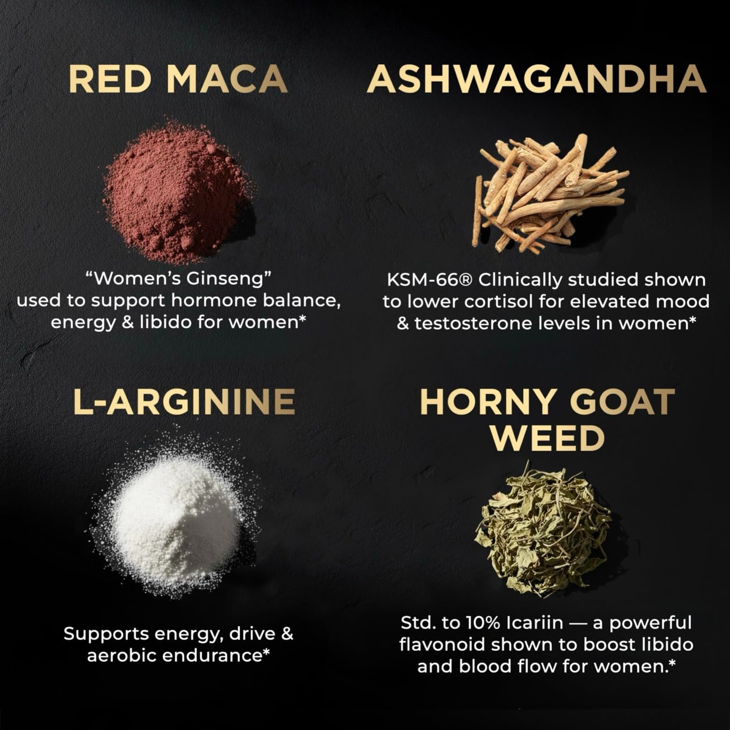 High Potency Libido Support for Women – 30x Strength Red Maca, Ashwagandha & Hor