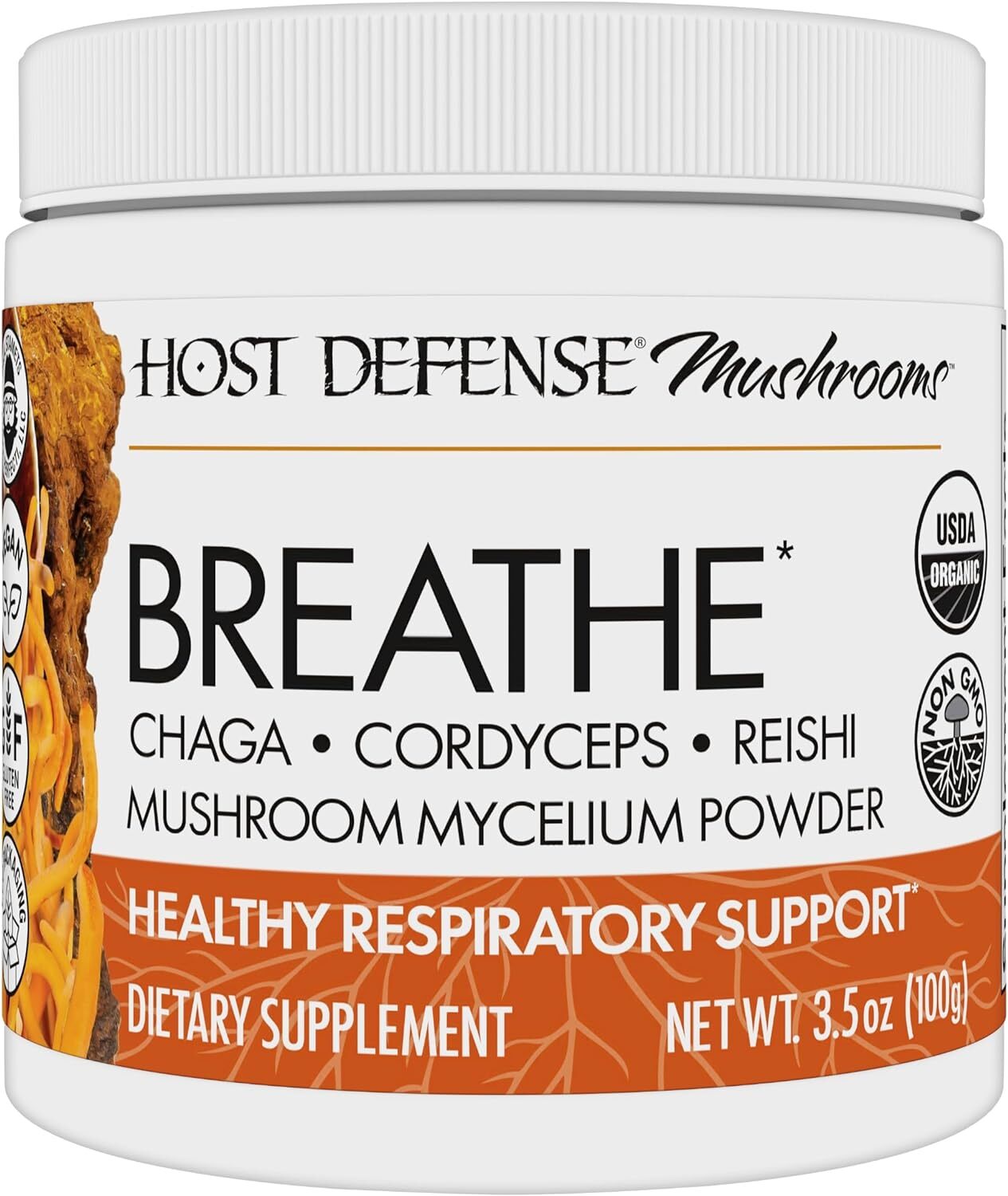 Host Defense Breathe* Powder – Immune & Respiratory Support Mushroom Supplement