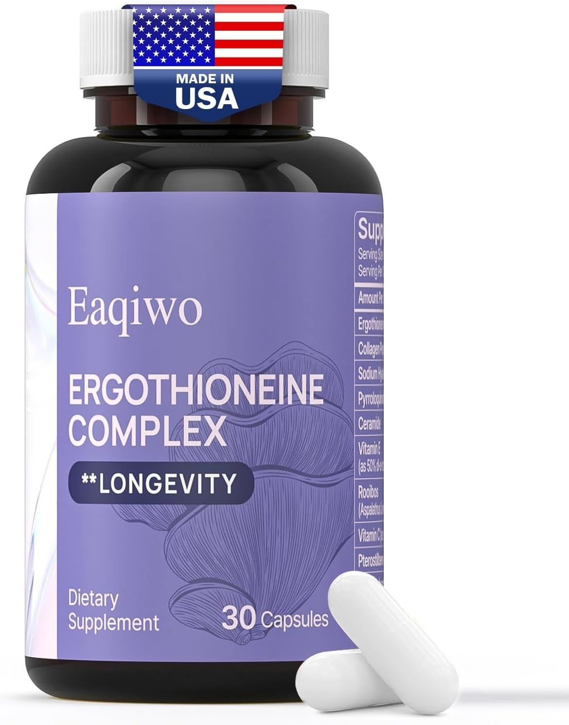 (Pack-3) L-Ergothioneine,11-in-1 Mushroom Supplement, Antioxidants. Exp-10/2028