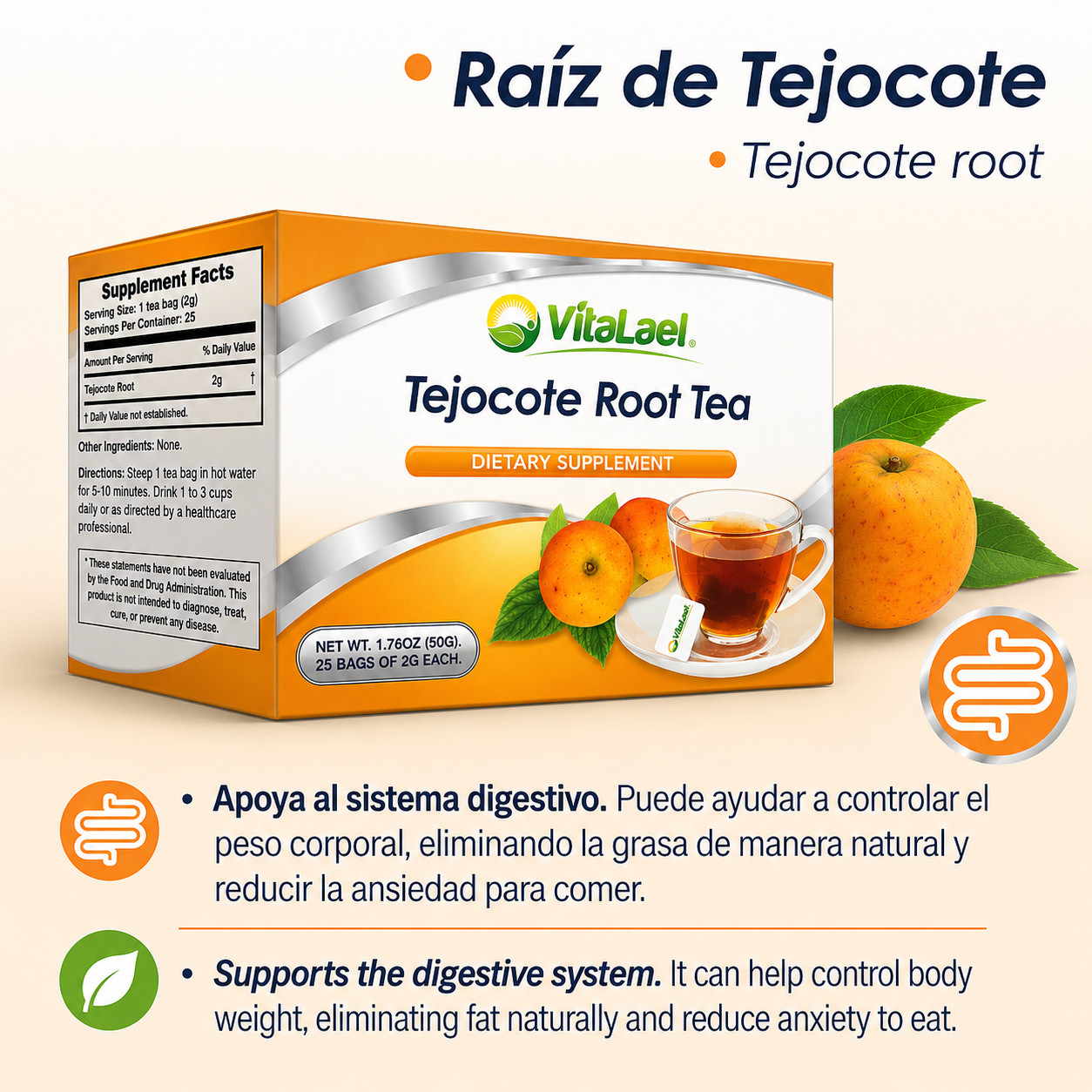 Té de Raíz de Tejocote – Natural Weight & Digestive Support – appetite control