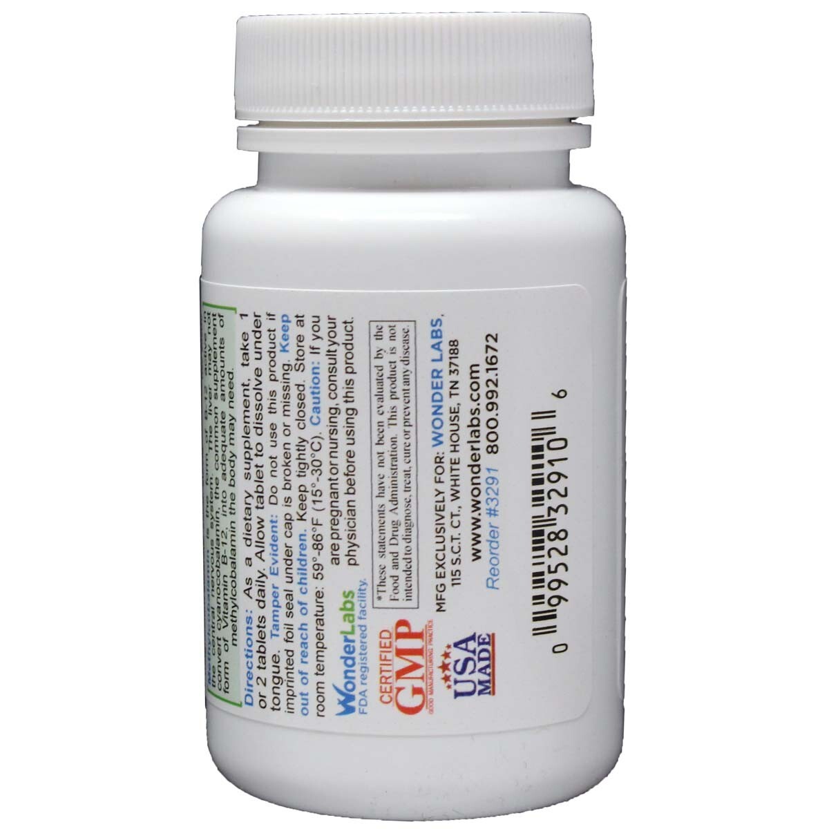 Sublingual Methylcobalamin Vitamin B12 1000mg, B6, Folic Acid & Biotin