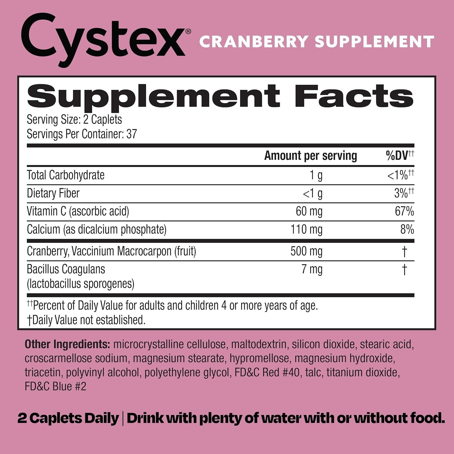 Cystex Cranberry Urinary Probiotic 75 Count UTI and Vaginal Health Support