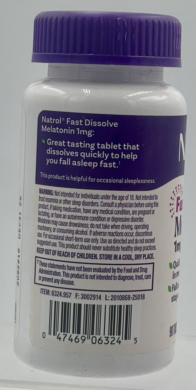 Lot of 3 Natrol Fast Dissolve Melatonin 1mg Sleep Support 90 Tablets EXP 12/26