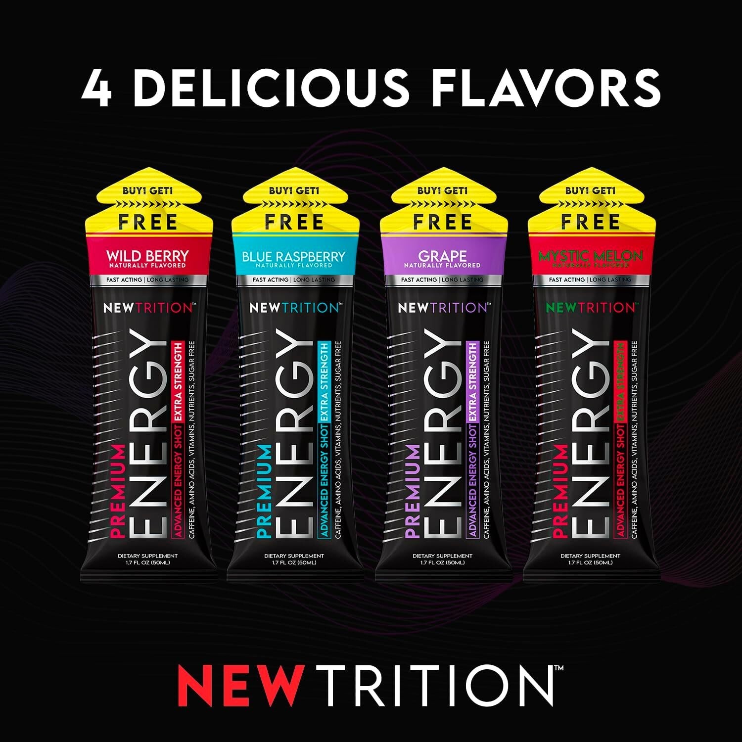 NewTrition Extra Strength Energy Shots – Variety – 24Ct