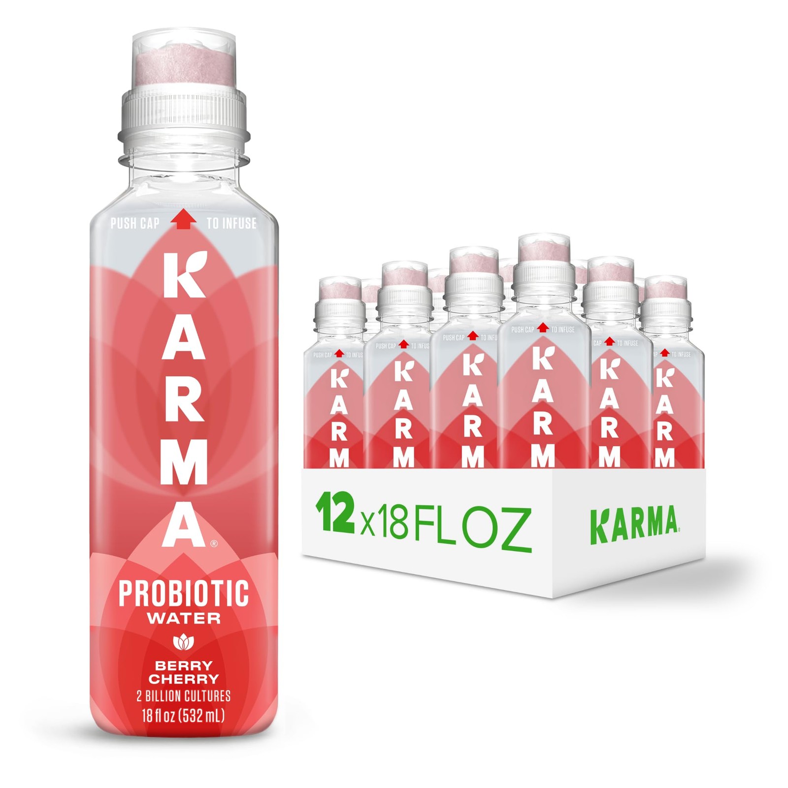 Karma Probiotic Water – 12 Pack, Berry 1.5 Fl Oz (Pack of 12),