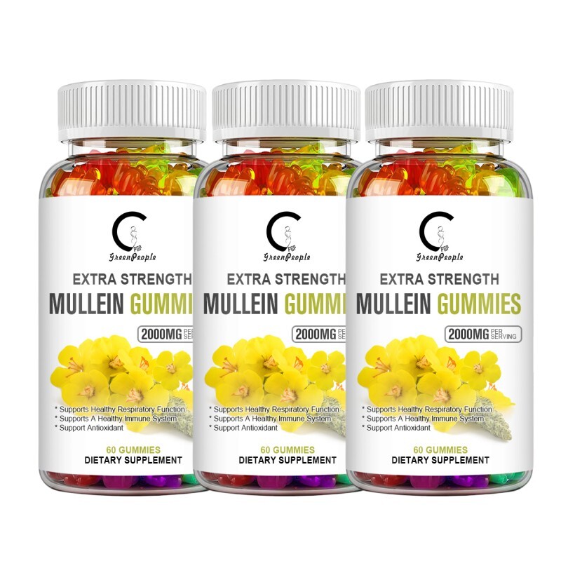 3 Packs Mullein Leaf Gummies Support Respiratory System Health Cleansing & Detox