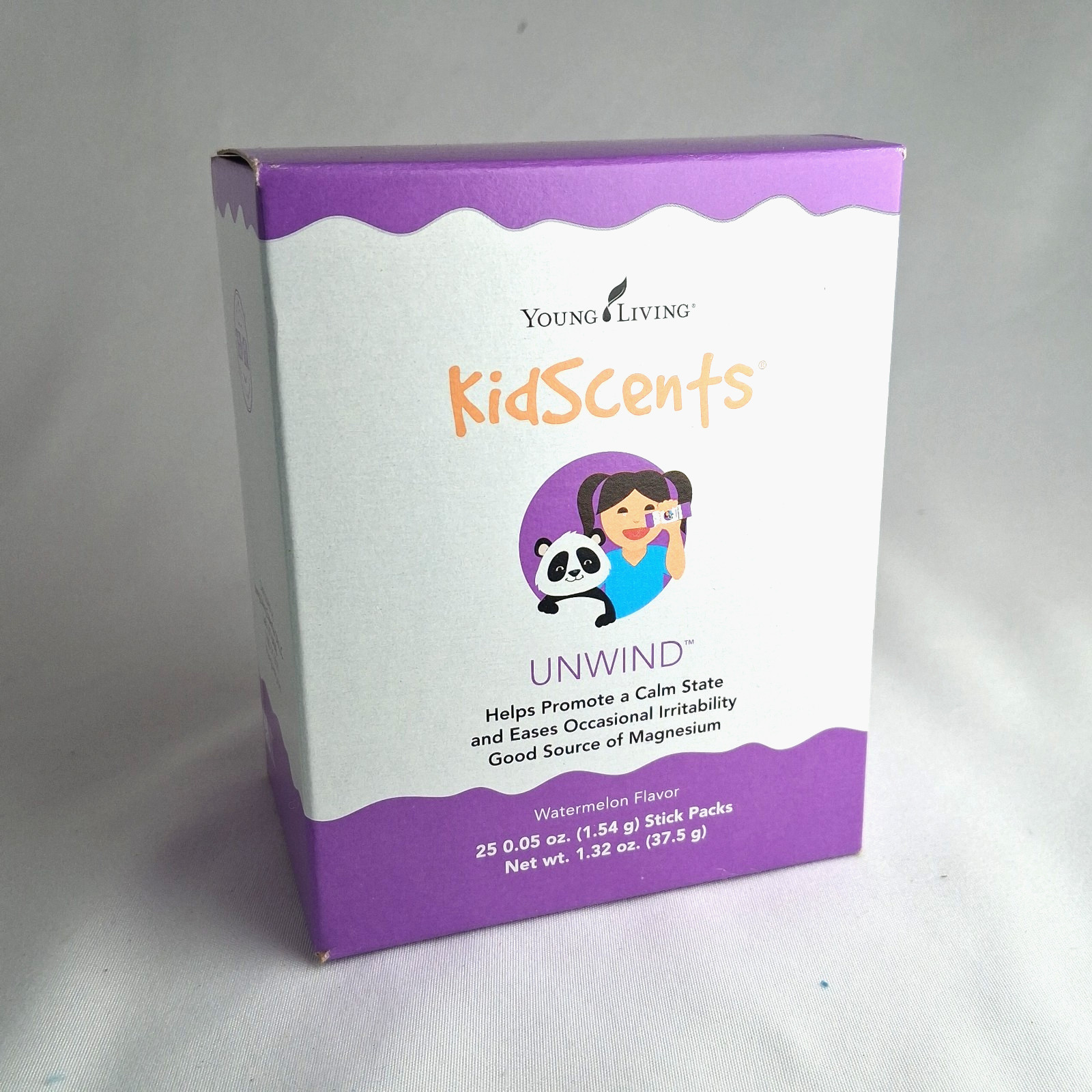 Young Living KidScents Unwind Watermelon Magnesium Powder 25 Stick Packs