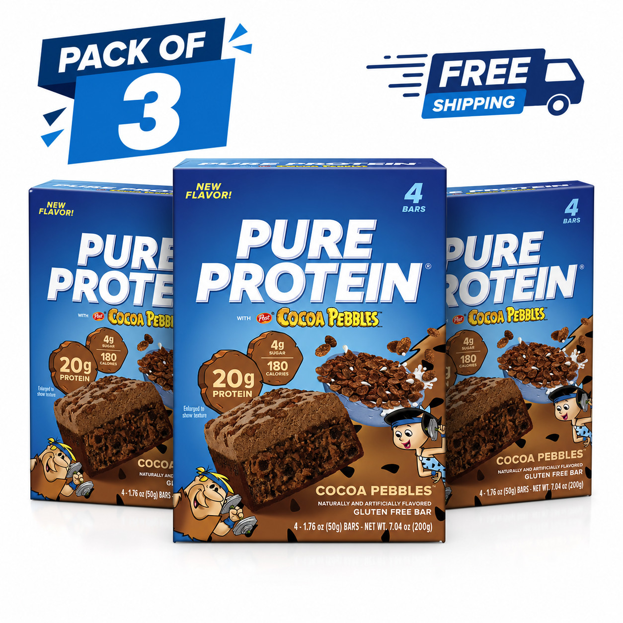 Pure Protein Bar, Cocoa Pebbles Protein, Gluten Free, 1.76 oz, 12 Ct