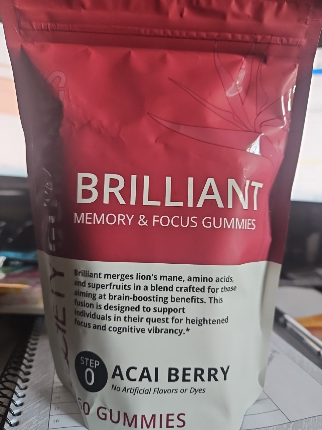 Beauty Society Brilliant Gummies Acai Berry Memory Focus Amino Acids