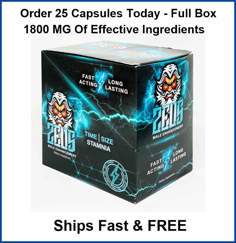 Zeus 1800mg Male Vitality & Stamina Dietary Supplement – 25 Capsules -Exp 5/2032