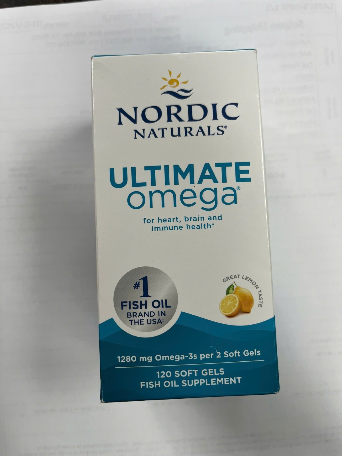 Nordic Naturals Ultimate Omega Lemon 1280mg Sealed Bottle 120 Softgels EXP 2027