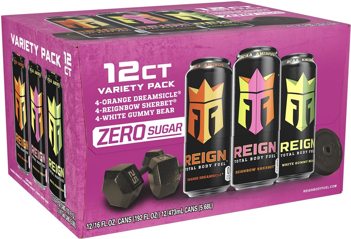 REIGN Total Body Fuel Variety Pack, Orange Dreamsicle, Reignbow Sherbet,…