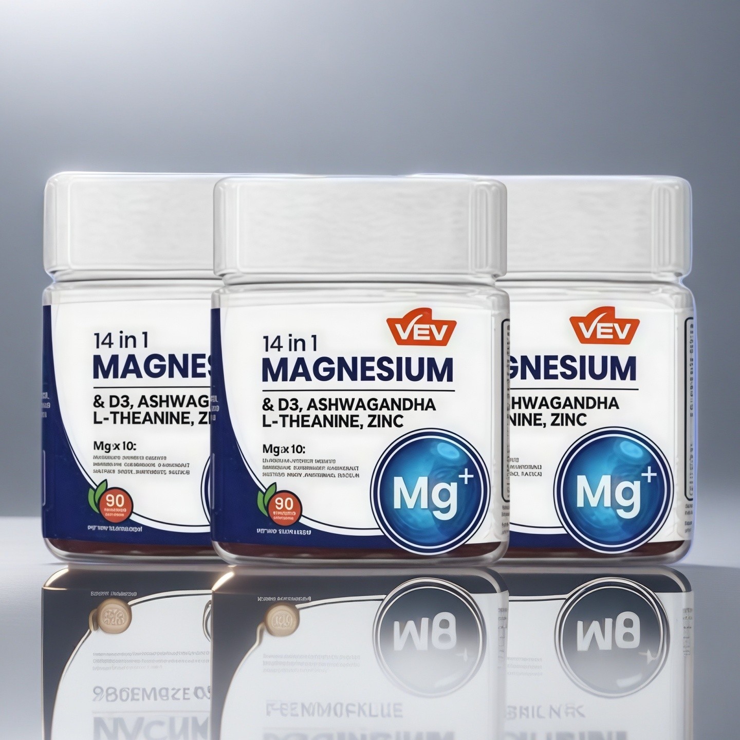 Gummies Magnesium 3PACK 14-in-1 by VEV for Relaxation & Sleep