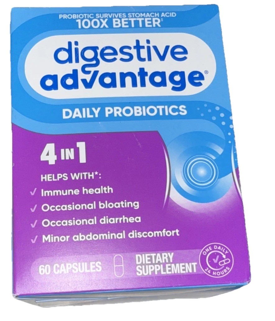 Digestive Advantage, Daily Probiotics, 60 Capsules Dietary Exp 2027-2028 NEW!