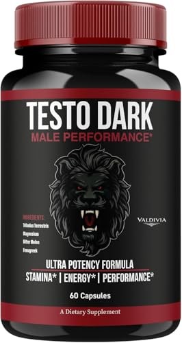 TestoDark Men Daily Wellness Energy Strength Support Capsules 1 Pack 60Ct