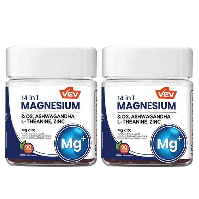 NEW 14-in-1 Magnesium Gummies – with Ashwagandha, L-Theanine, Vitamin D3 & Zinc