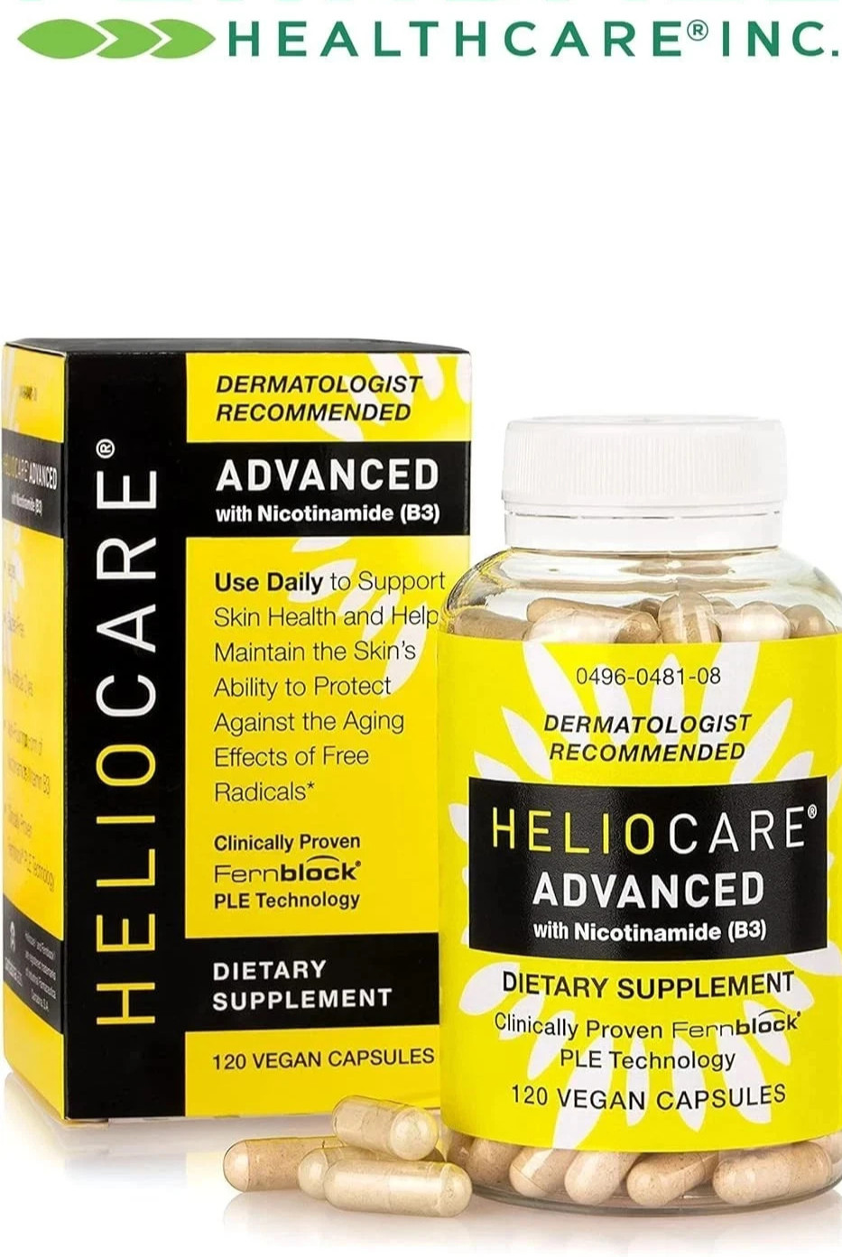 Advanced Heliocare Nicotinamide – Skin Health – 120 Capsules B3 NEW, Exp 2027