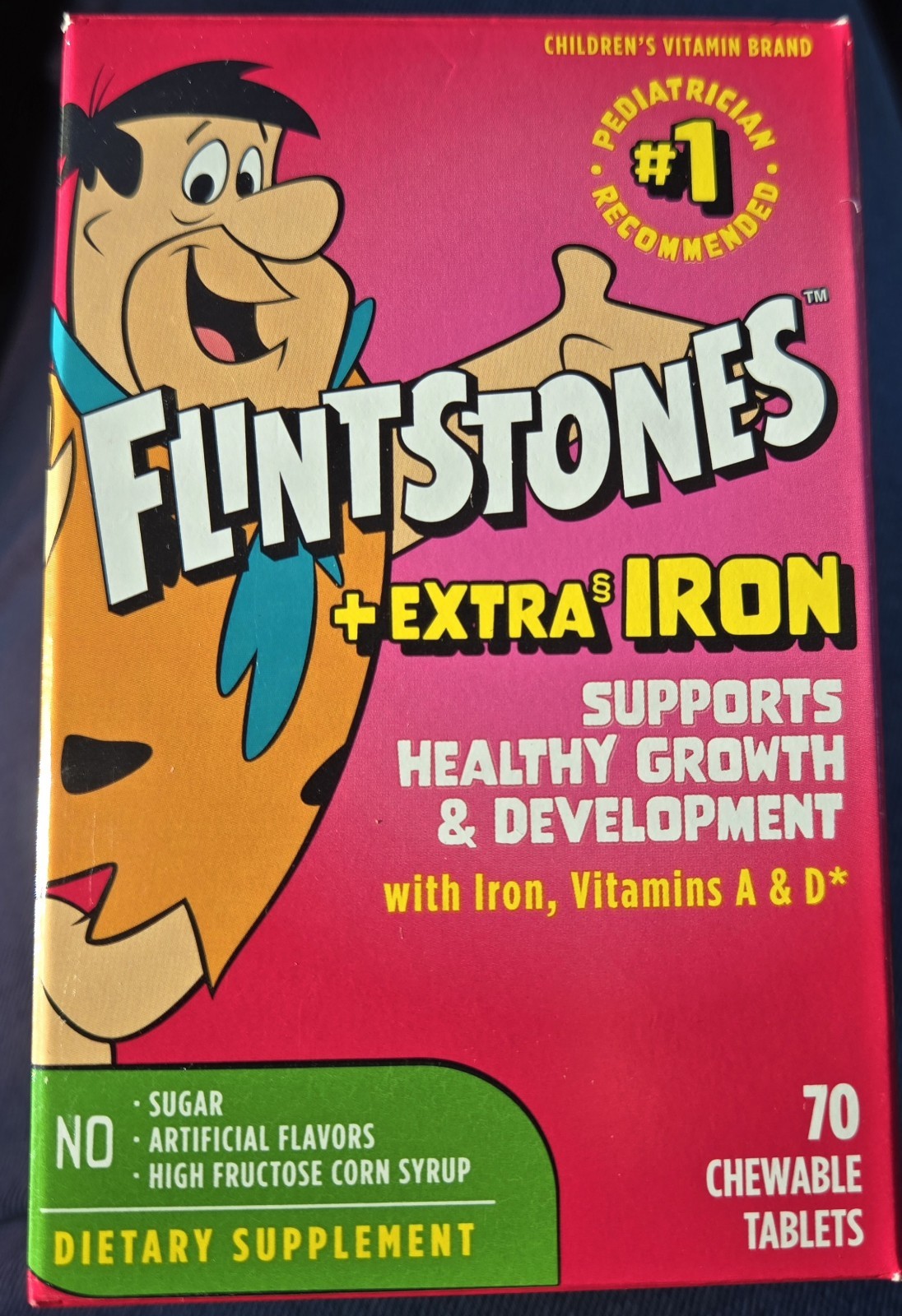 3 Bottles Flintstones + Extra Iron Vit A & D Children’s chewables Exp 01/2028
