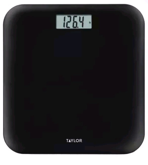 Taylor Brand ~ Digital Bath Scale ~ Black Thin Model 7042 400lb Max Kg Pounds St