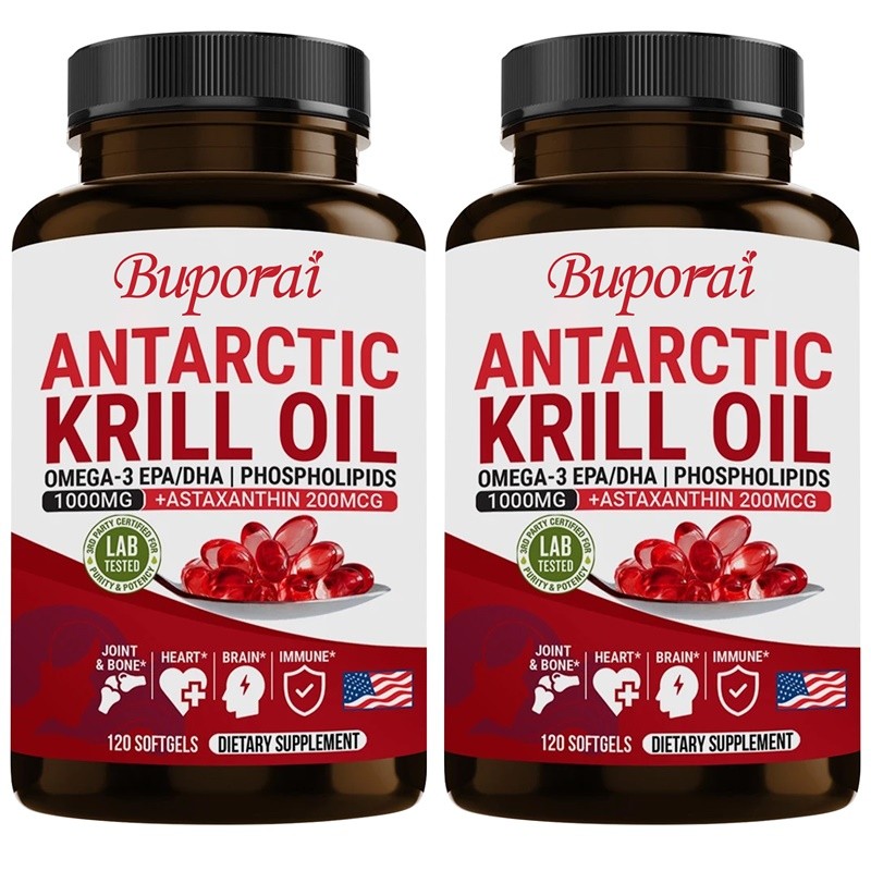 Antarctic Krill Oil 240pcs, Lower Blood Pressure, Promote Heart and Brain Health